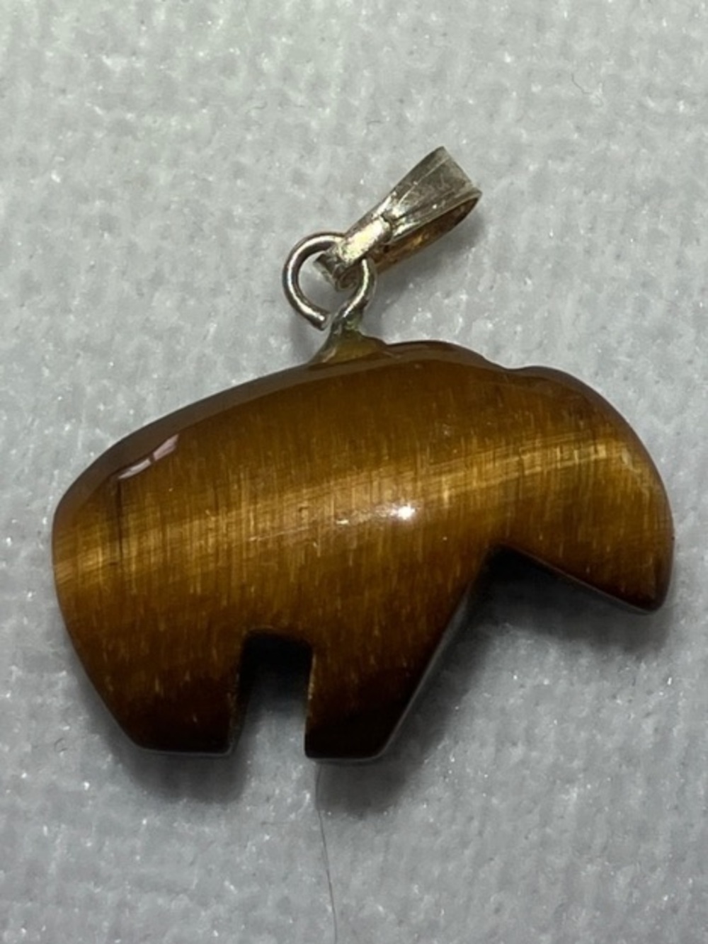 Tigers eye bear fetish charm